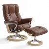 Fauteuil lounge marron + repose pied Sète